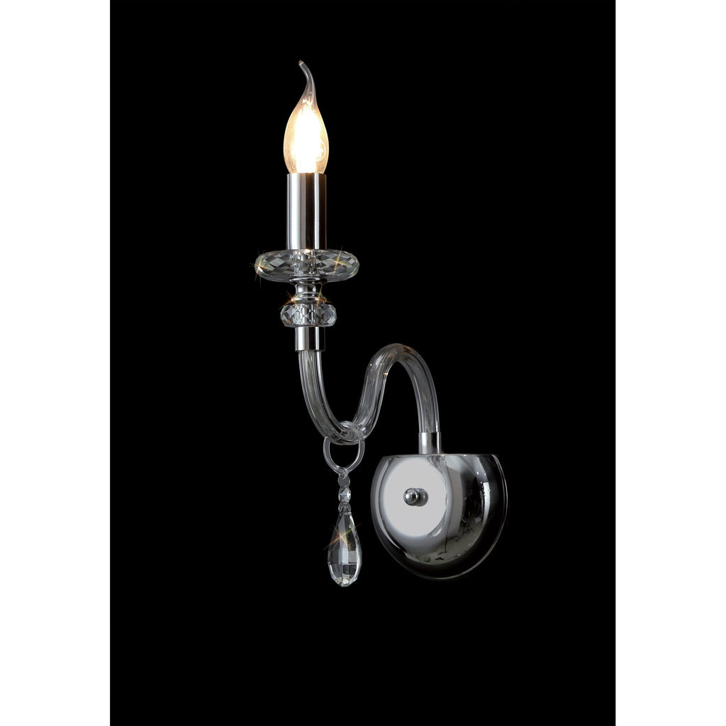 NL74179 Glastonbury Wall Lamp 1 Light Polished Chrome/Clear Glass/Crystal