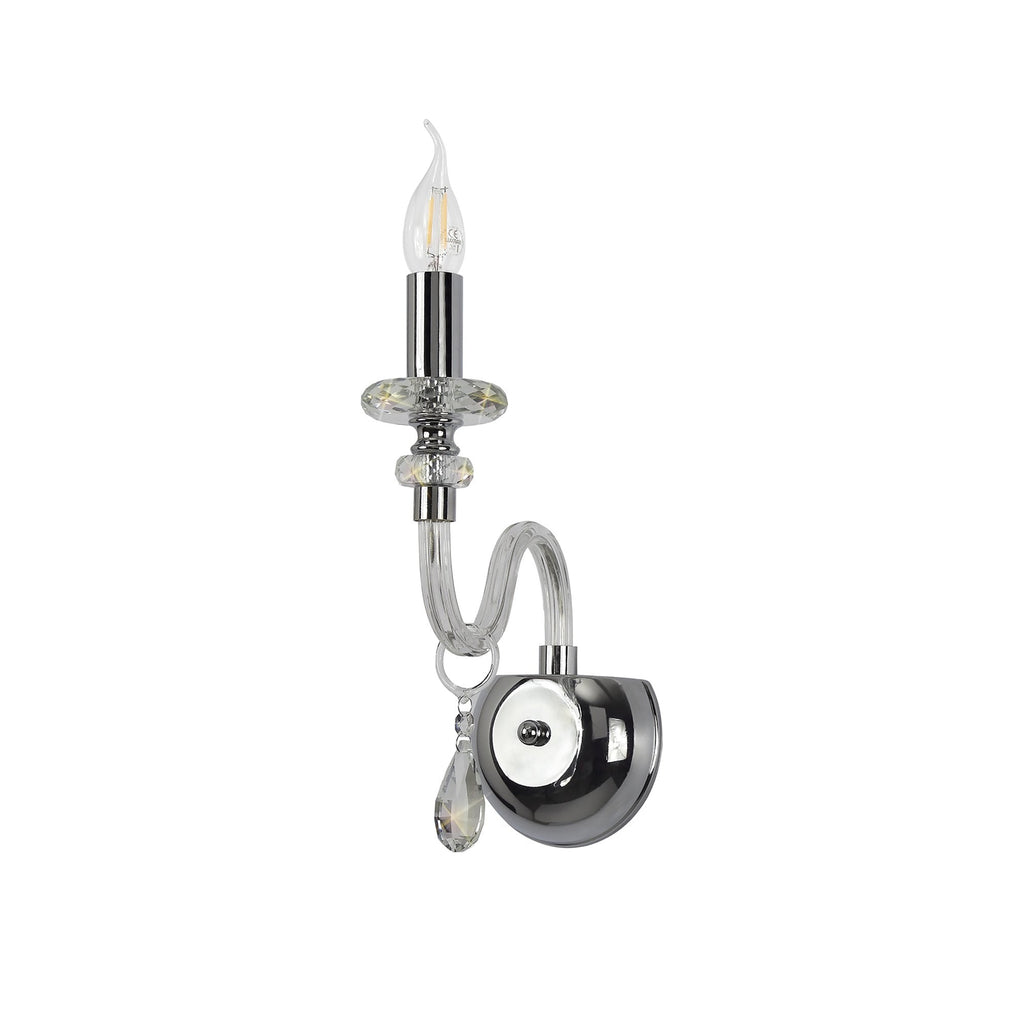 NL74179 Glastonbury Wall Lamp 1 Light Polished Chrome/Clear Glass/Crystal