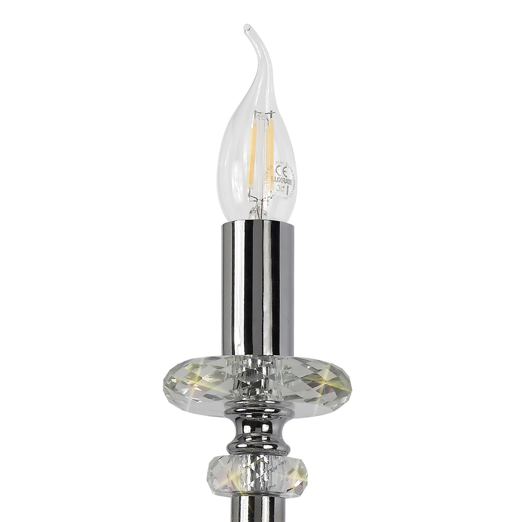 NL74179 Glastonbury Wall Lamp 1 Light Polished Chrome/Clear Glass/Crystal