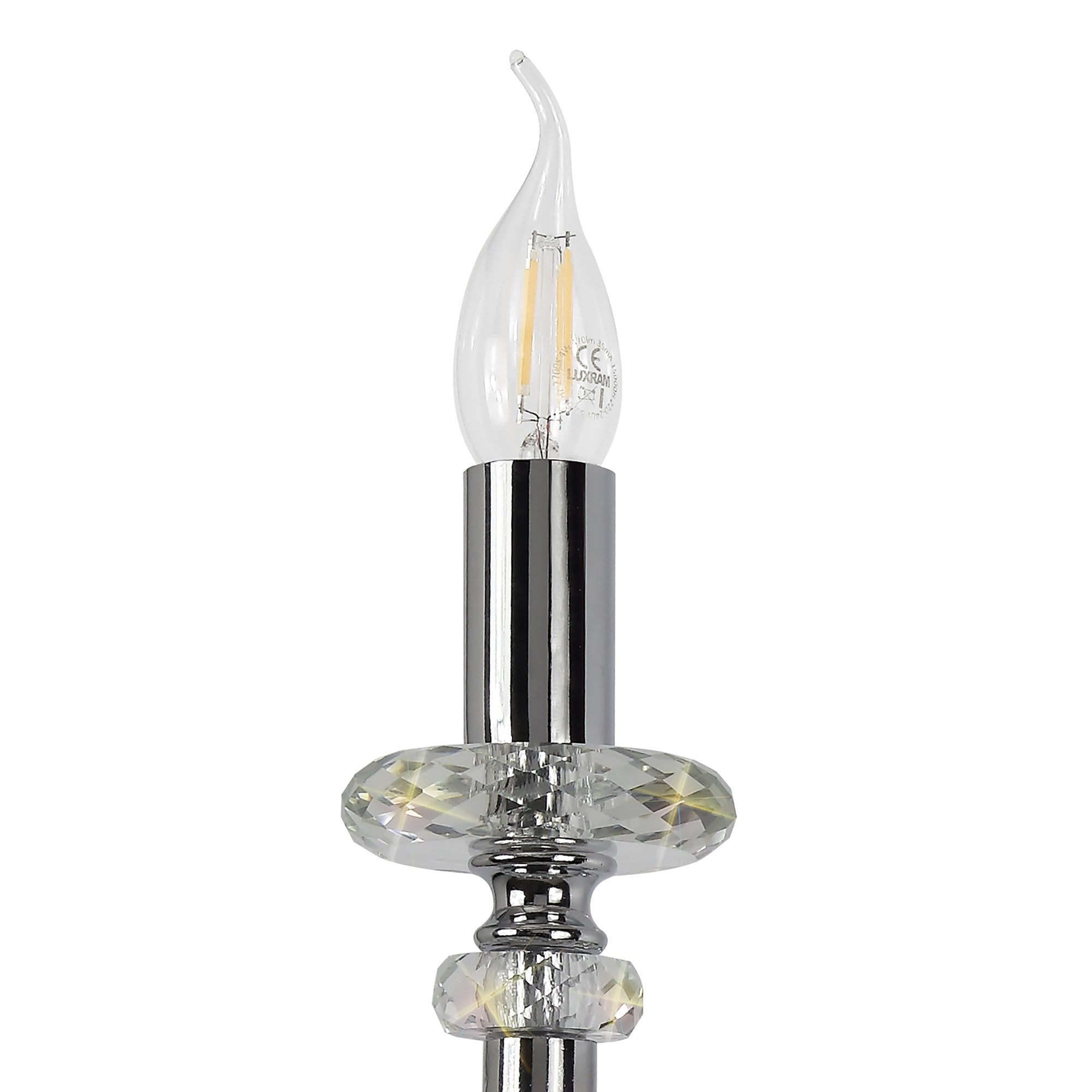 NL74179 Glastonbury Wall Lamp 1 Light Polished Chrome/Clear Glass/Crystal