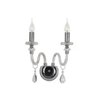 NL74189 Glastonbury Wall Lamp 2 Light Polished Chrome/Clear Glass/Crystal