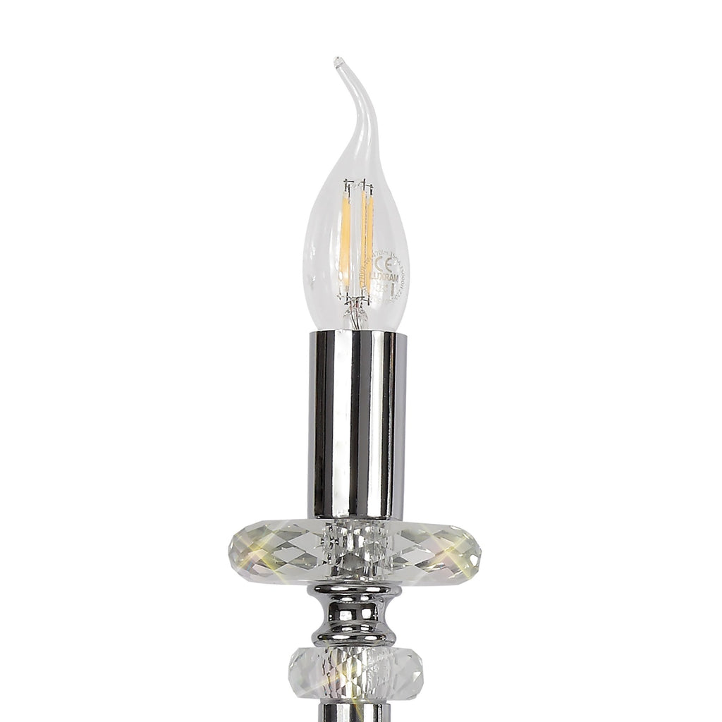 NL74189 Glastonbury Wall Lamp 2 Light Polished Chrome/Clear Glass/Crystal