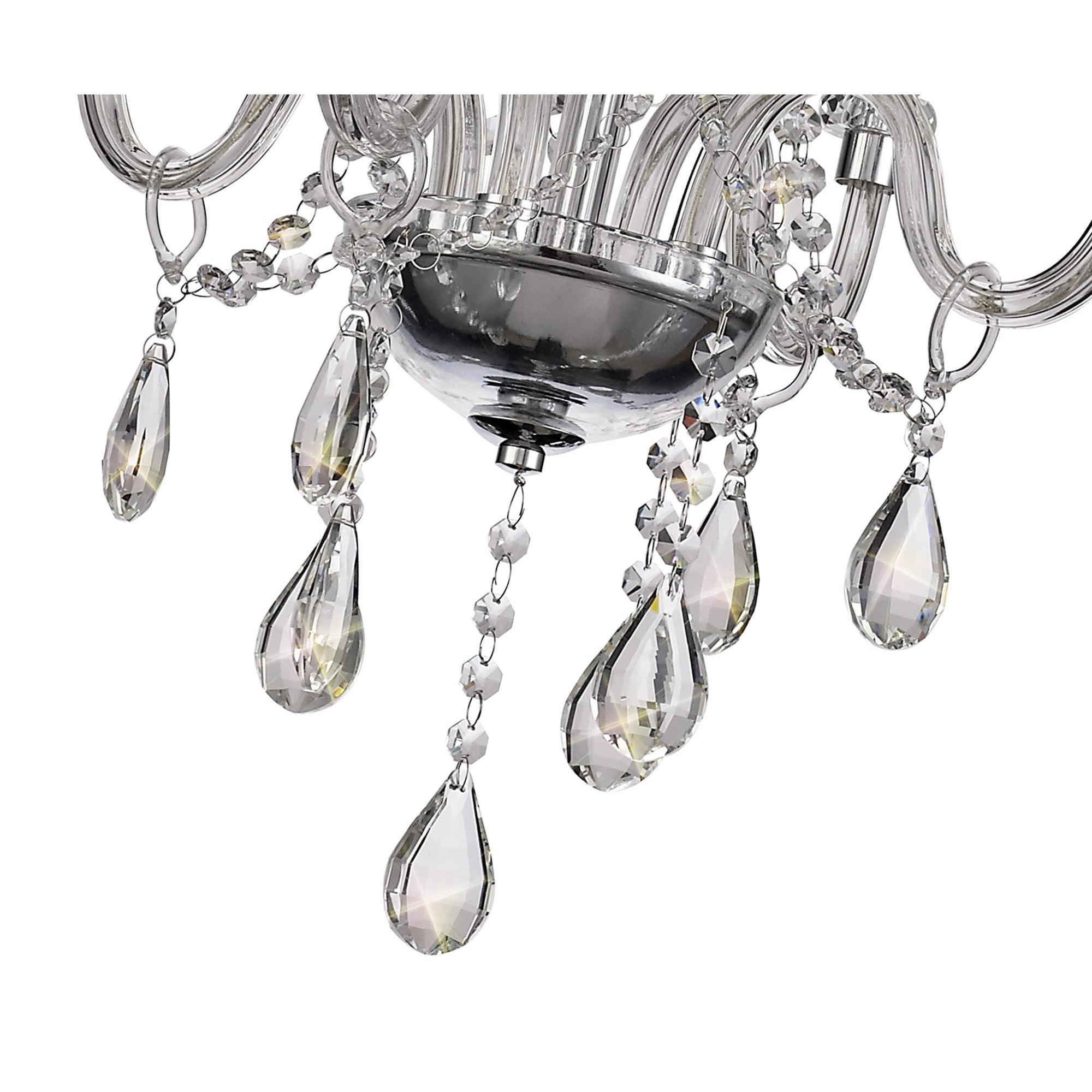 NL74199 Glastonbury Chandelier Pendant 4 Light Polished Chrome/Clear Glass/Crystal