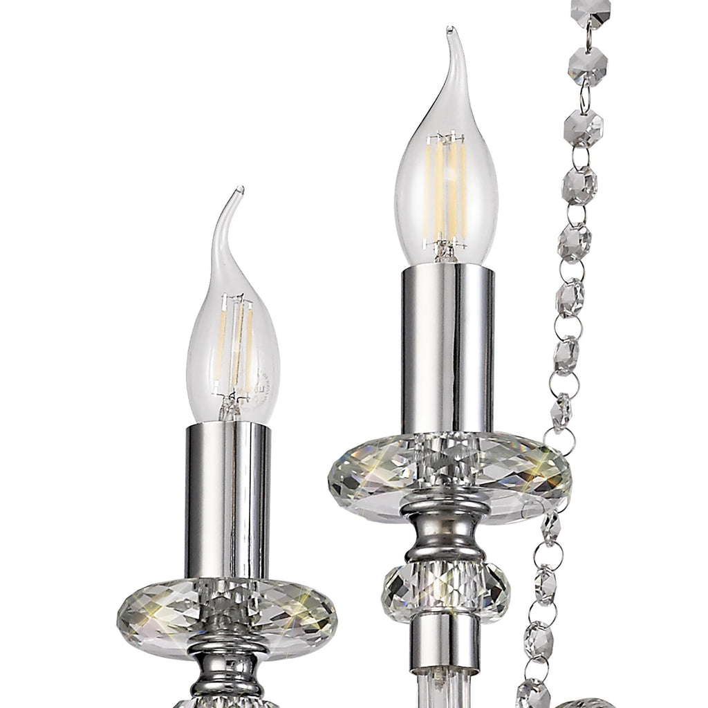 NL74199 Glastonbury Chandelier Pendant 4 Light Polished Chrome/Clear Glass/Crystal