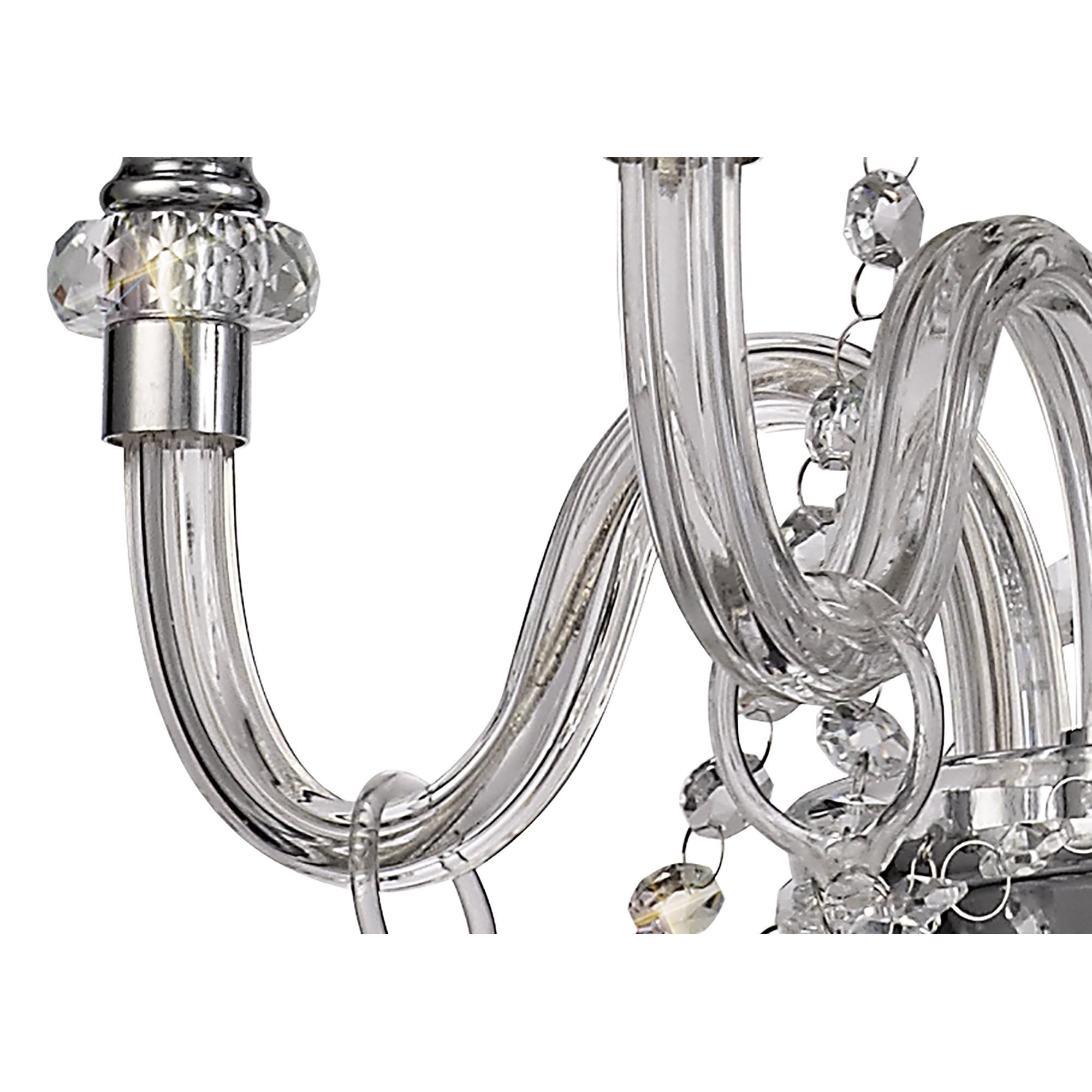 NL74199 Glastonbury Chandelier Pendant 4 Light Polished Chrome/Clear Glass/Crystal