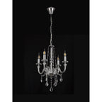 NL74199 Glastonbury Chandelier Pendant 4 Light Polished Chrome/Clear Glass/Crystal