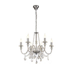 NL74209 Glastonbury Chandelier Pendant 6 Light Polished Chrome/Clear Glass/Crystal