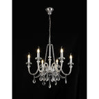 NL74209 Glastonbury Chandelier Pendant 6 Light Polished Chrome/Clear Glass/Crystal