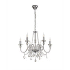 NL74209 Glastonbury Chandelier Pendant 6 Light Polished Chrome/Clear Glass/Crystal