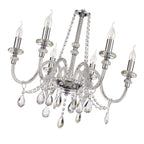 NL74209 Glastonbury Chandelier Pendant 6 Light Polished Chrome/Clear Glass/Crystal