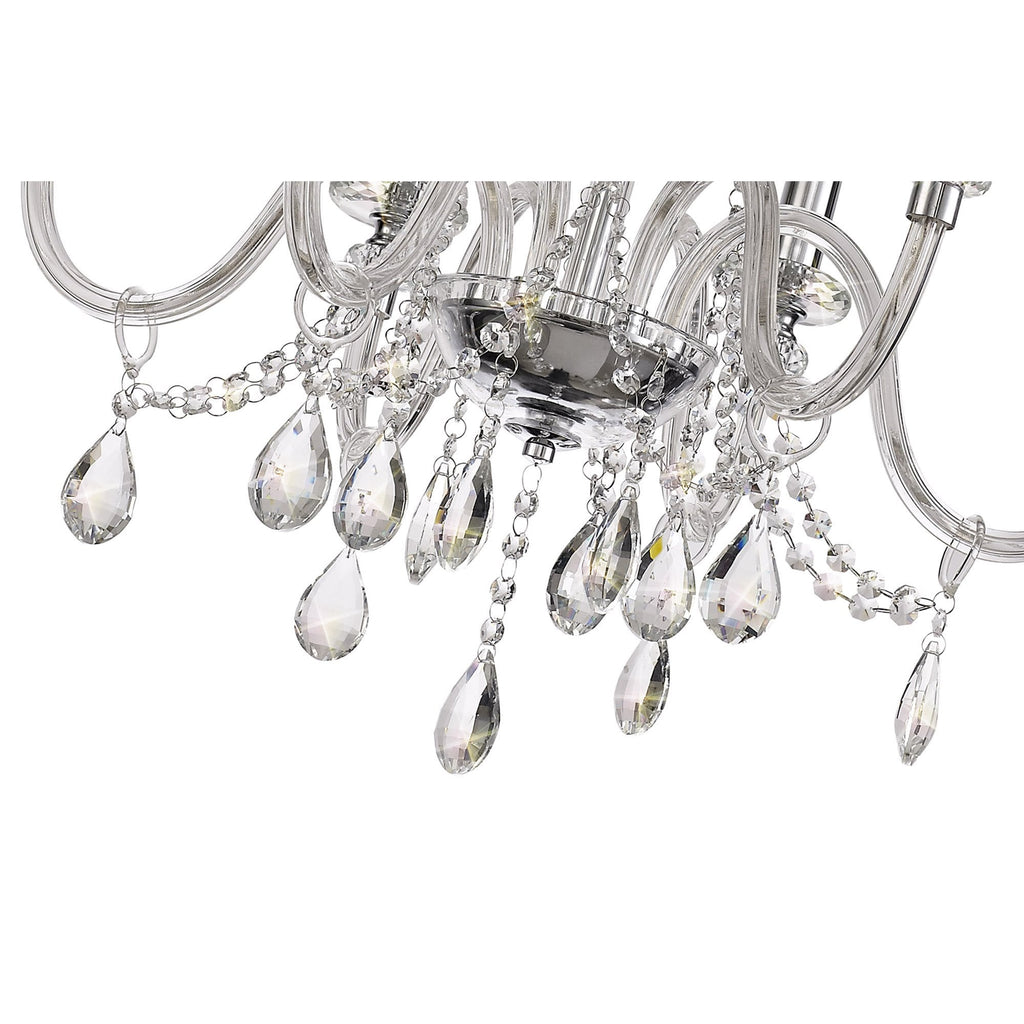 NL74209 Glastonbury Chandelier Pendant 6 Light Polished Chrome/Clear Glass/Crystal