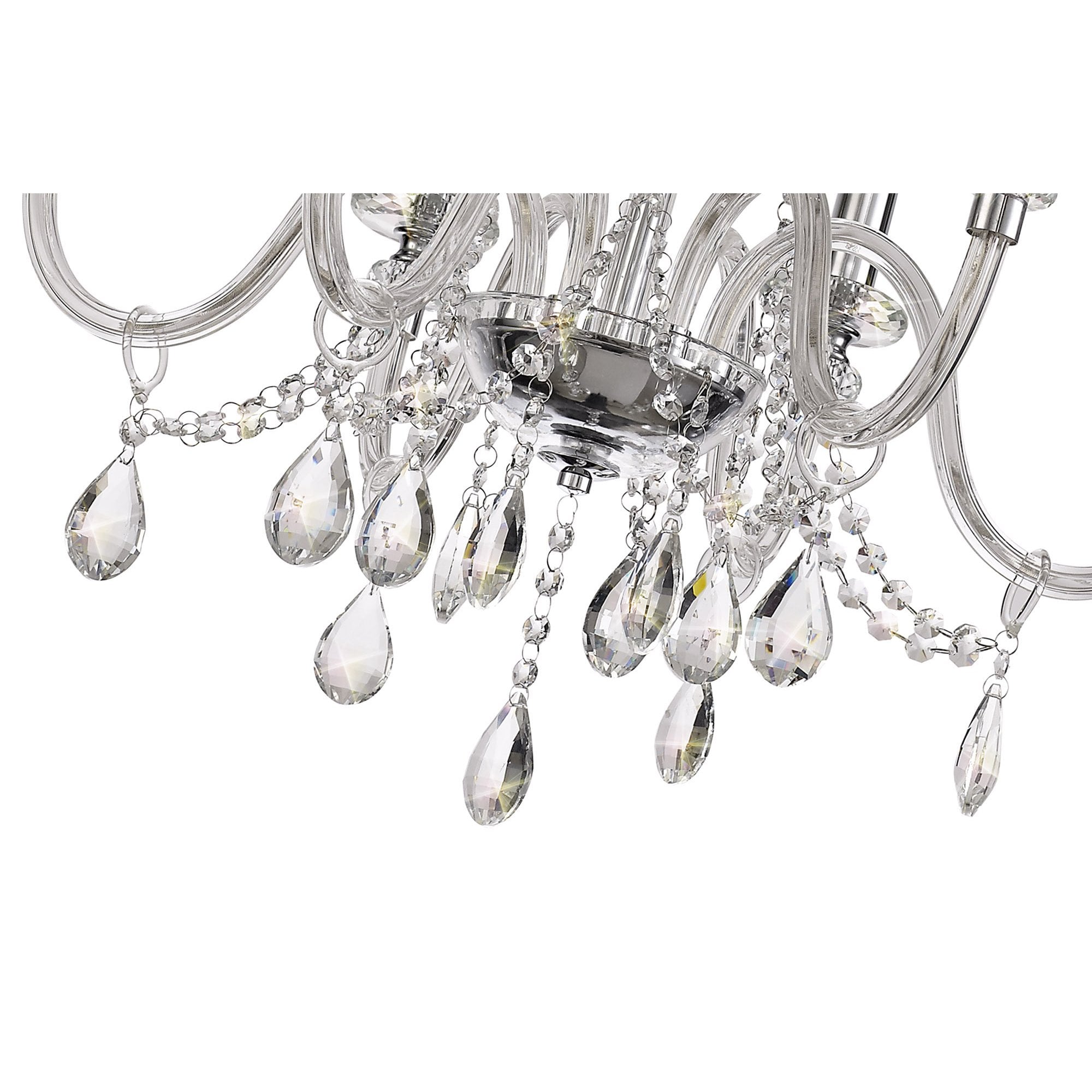 NL74209 Glastonbury Chandelier Pendant 6 Light Polished Chrome/Clear Glass/Crystal