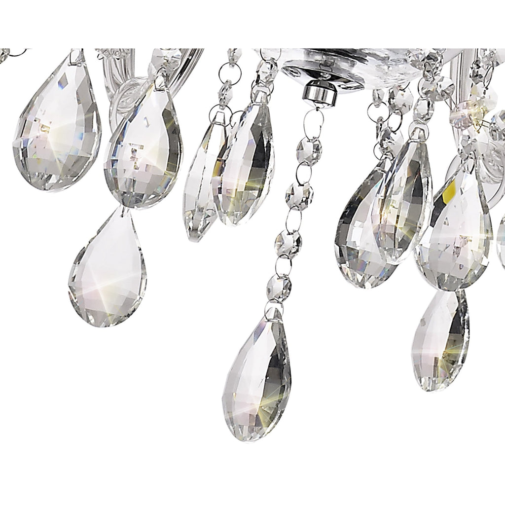 NL74209 Glastonbury Chandelier Pendant 6 Light Polished Chrome/Clear Glass/Crystal