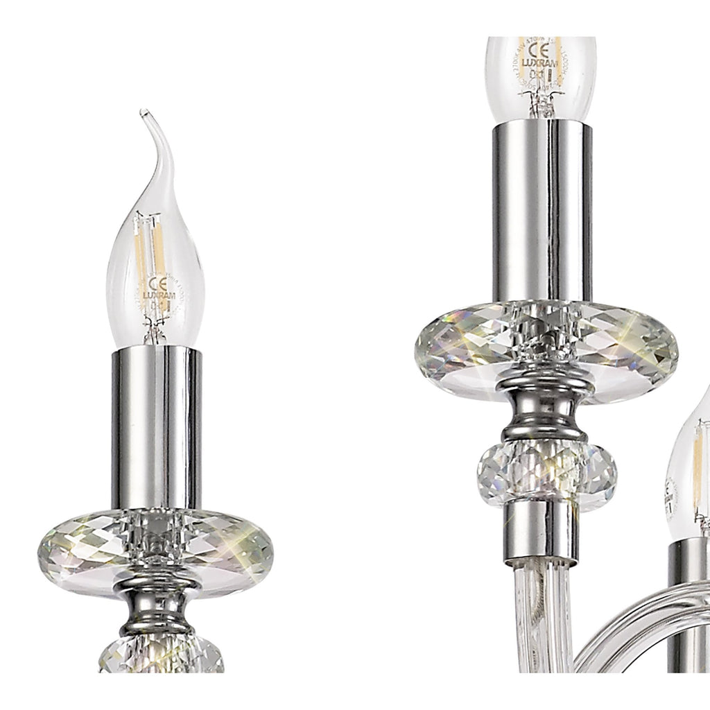 NL74209 Glastonbury Chandelier Pendant 6 Light Polished Chrome/Clear Glass/Crystal