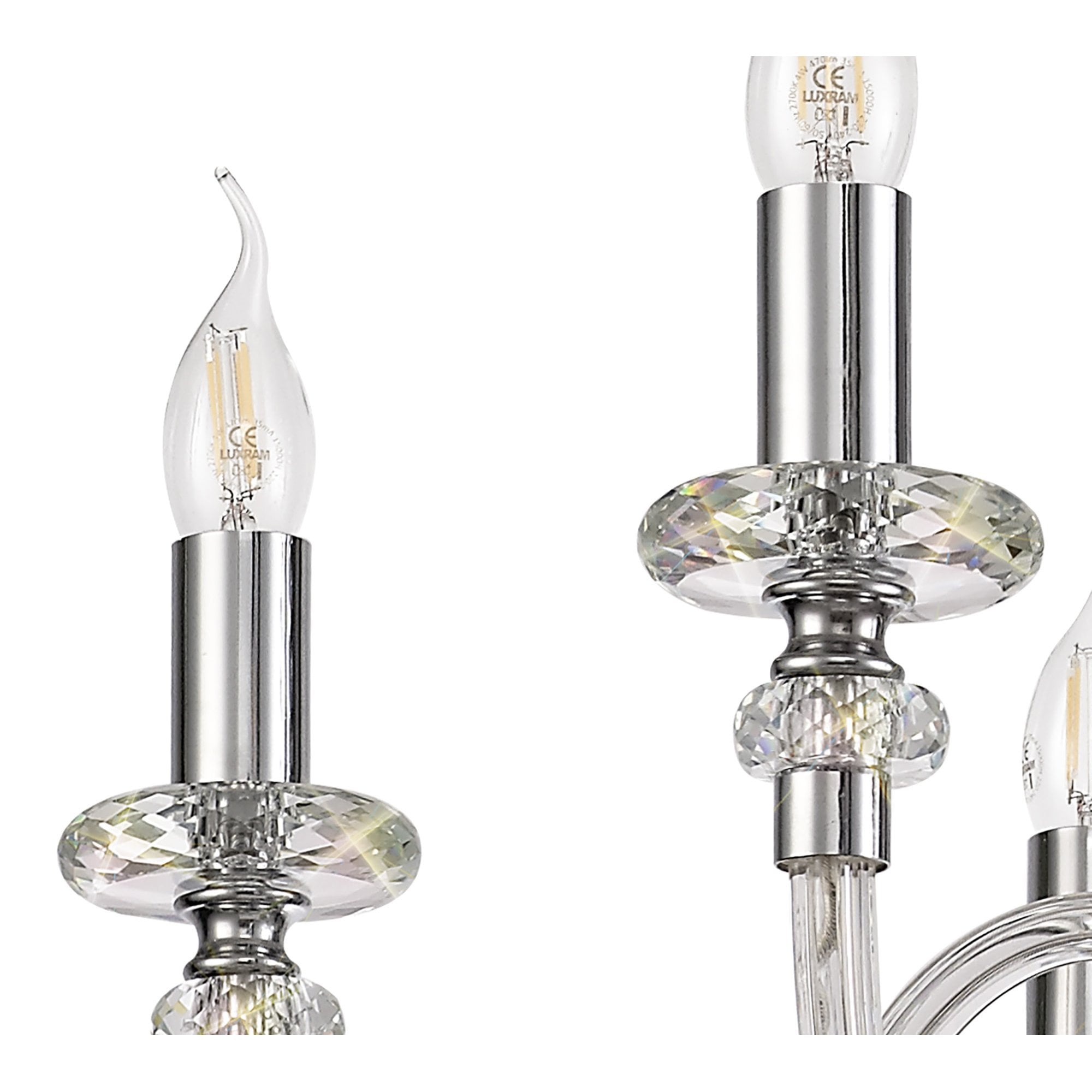 NL74209 Glastonbury Chandelier Pendant 6 Light Polished Chrome/Clear Glass/Crystal