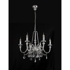 NL74209 Glastonbury Chandelier Pendant 6 Light Polished Chrome/Clear Glass/Crystal