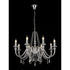 NL74219 Glastonbury Chandelier Pendant 8 Light Polished Chrome/Clear Glass/Crystal