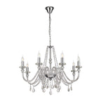 NL74219 Glastonbury Chandelier Pendant 8 Light Polished Chrome/Clear Glass/Crystal