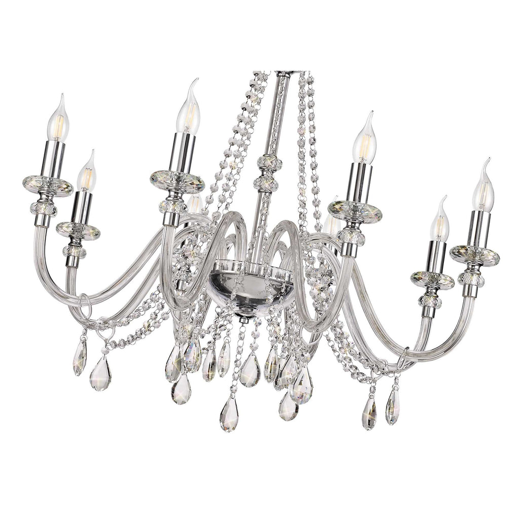 NL74219 Glastonbury Chandelier Pendant 8 Light Polished Chrome/Clear Glass/Crystal