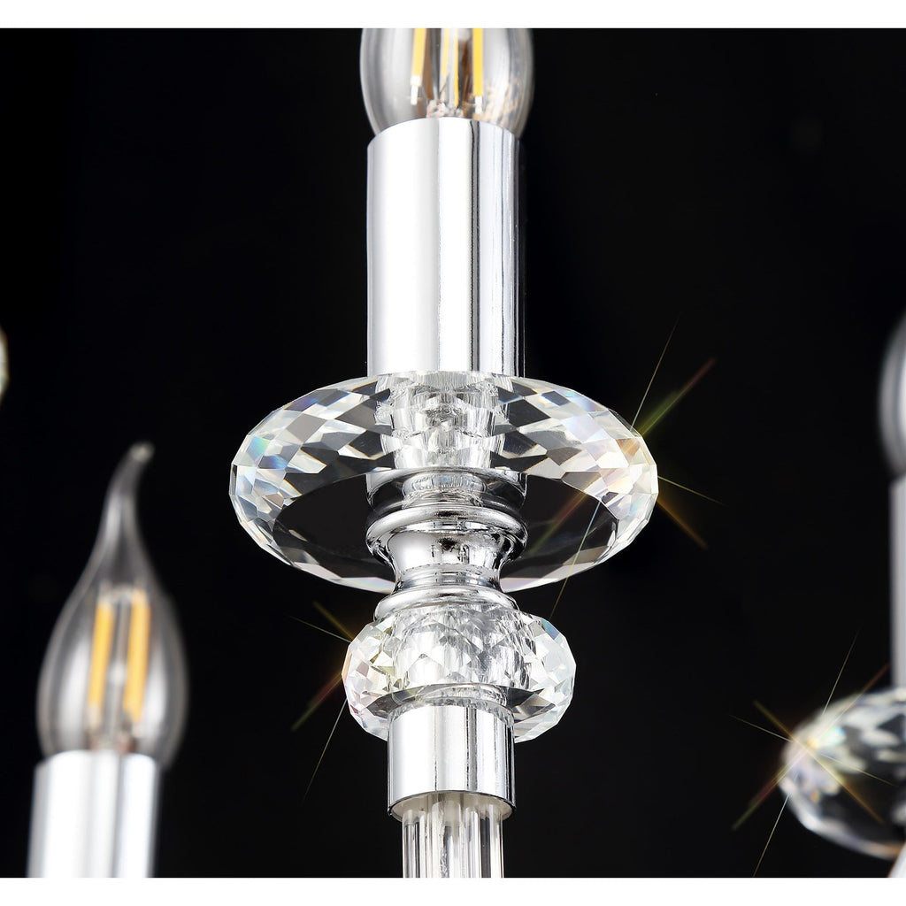 NL74219 Glastonbury Chandelier Pendant 8 Light Polished Chrome/Clear Glass/Crystal