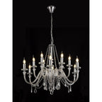 NL74229 Glastonbury Chandelier Pendant 12 Light Polished Chrome/Clear Glass/Crystal