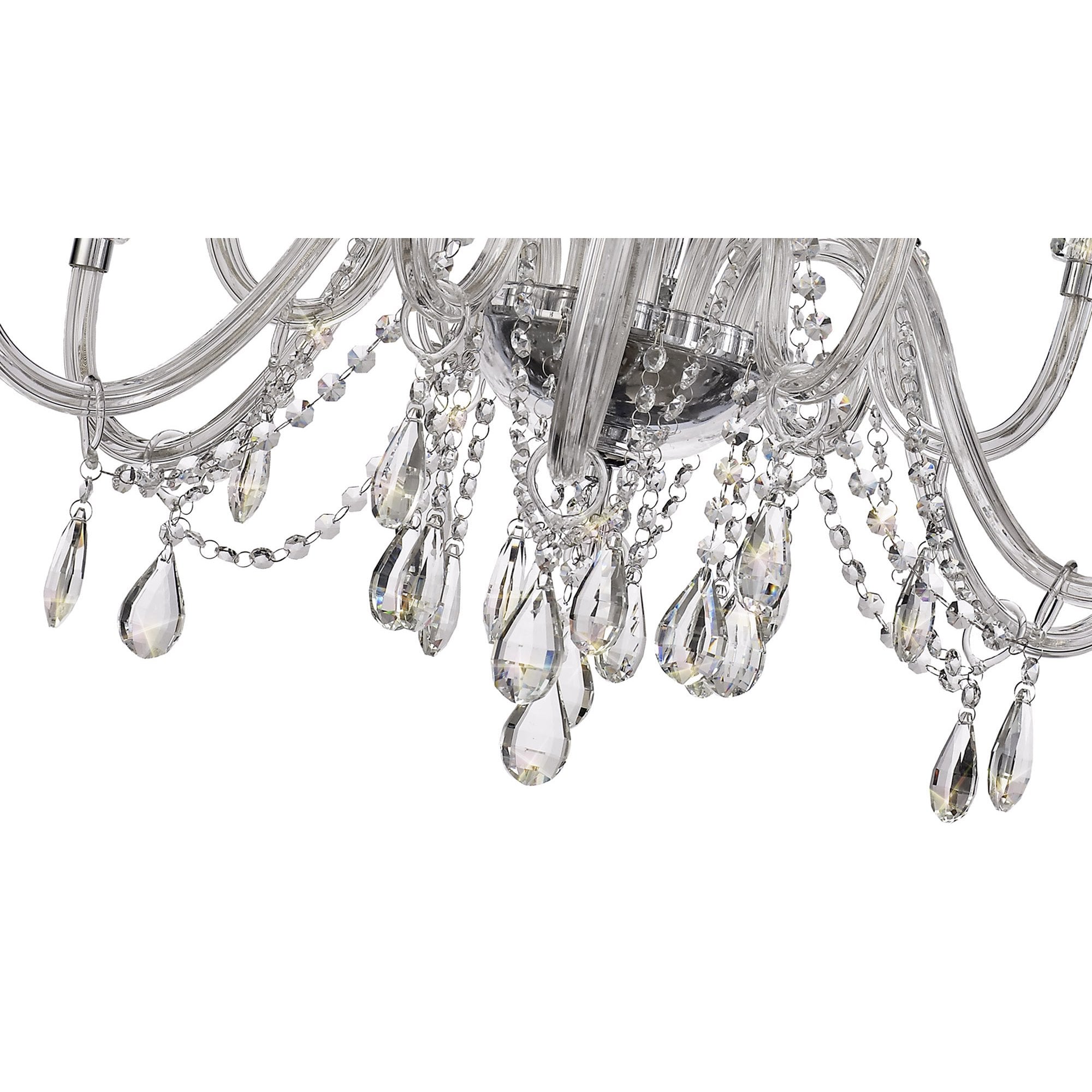 NL74229 Glastonbury Chandelier Pendant 12 Light Polished Chrome/Clear Glass/Crystal