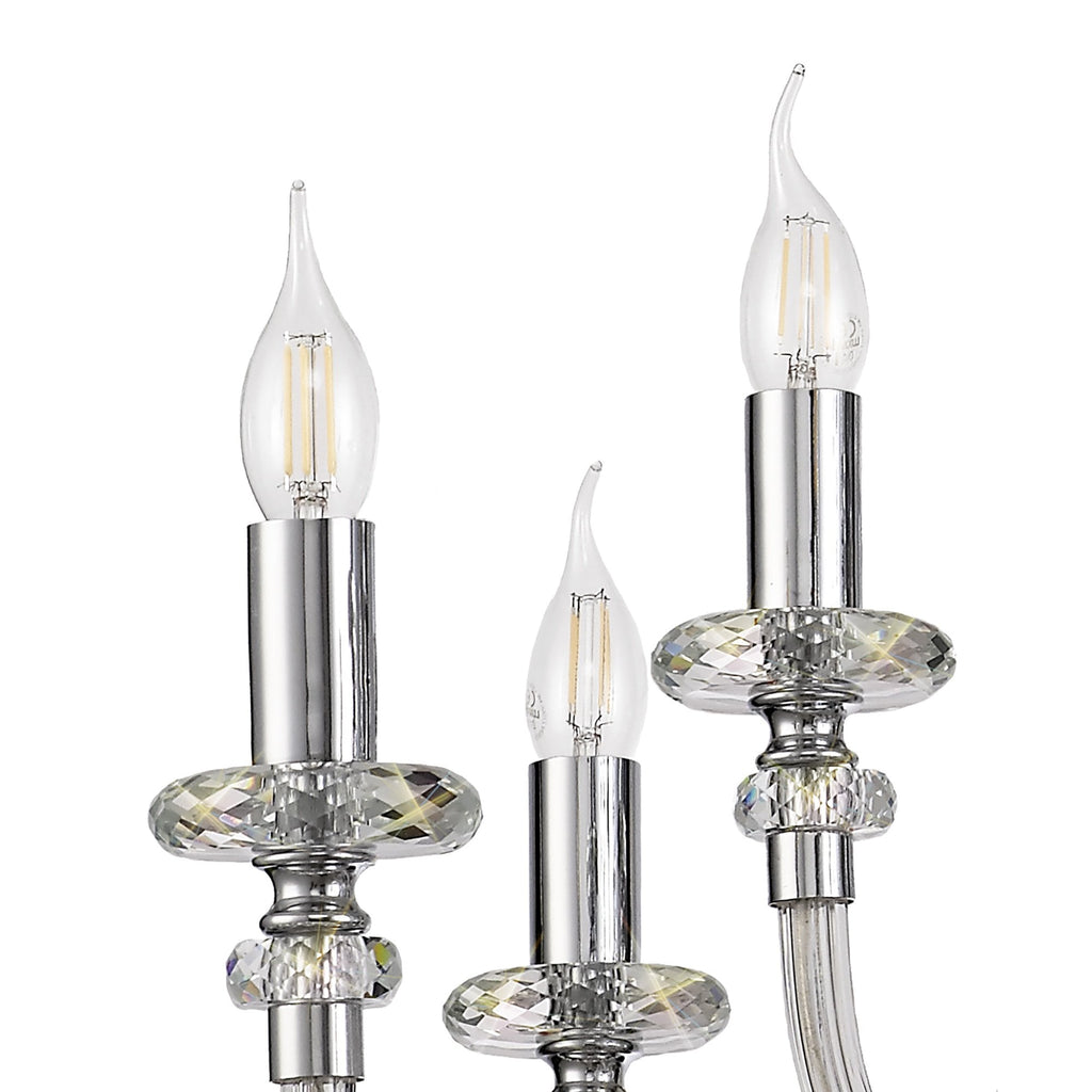 NL74229 Glastonbury Chandelier Pendant 12 Light Polished Chrome/Clear Glass/Crystal