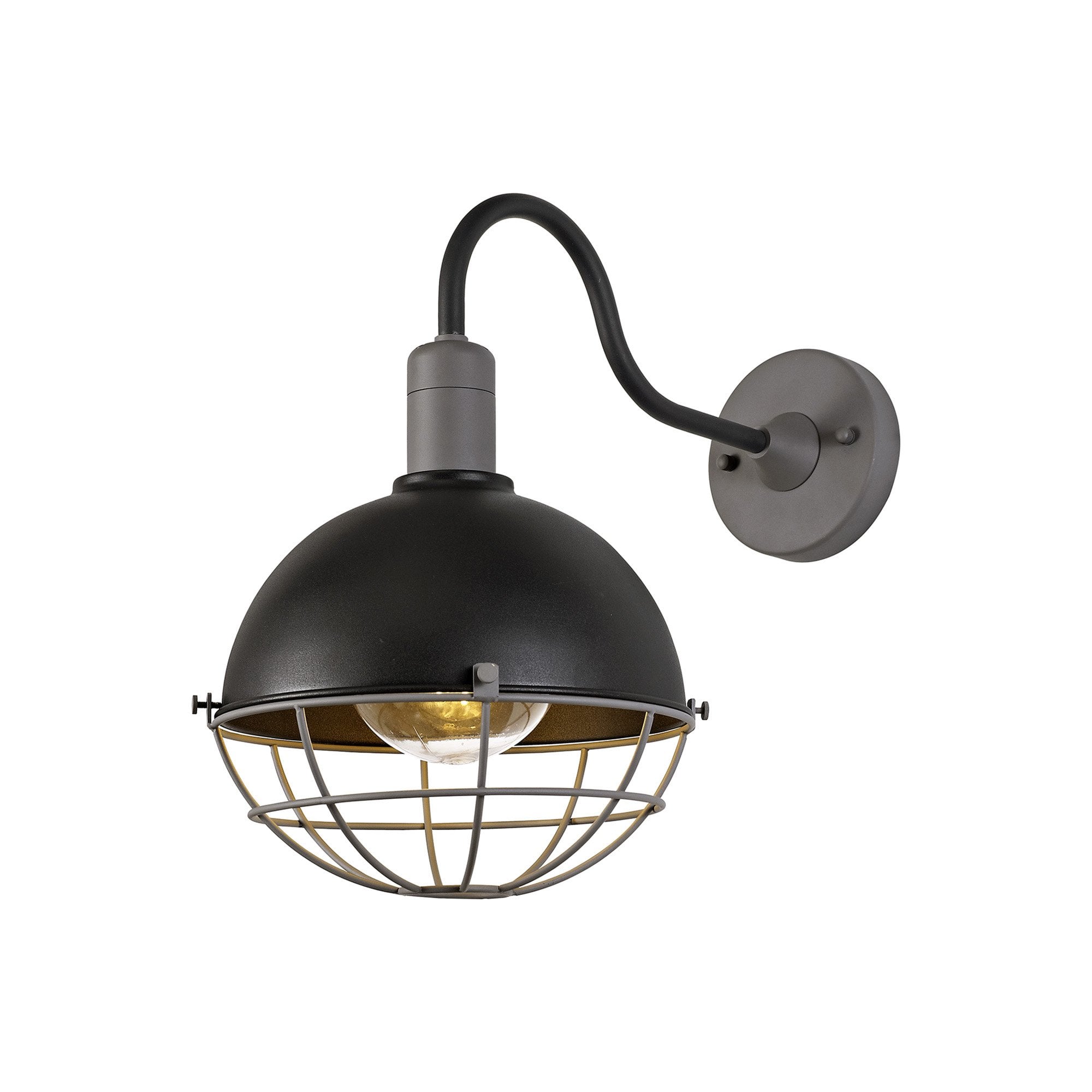 Grobler Outdoor Wall  Lamp 1 Light Matt Black/Grey
