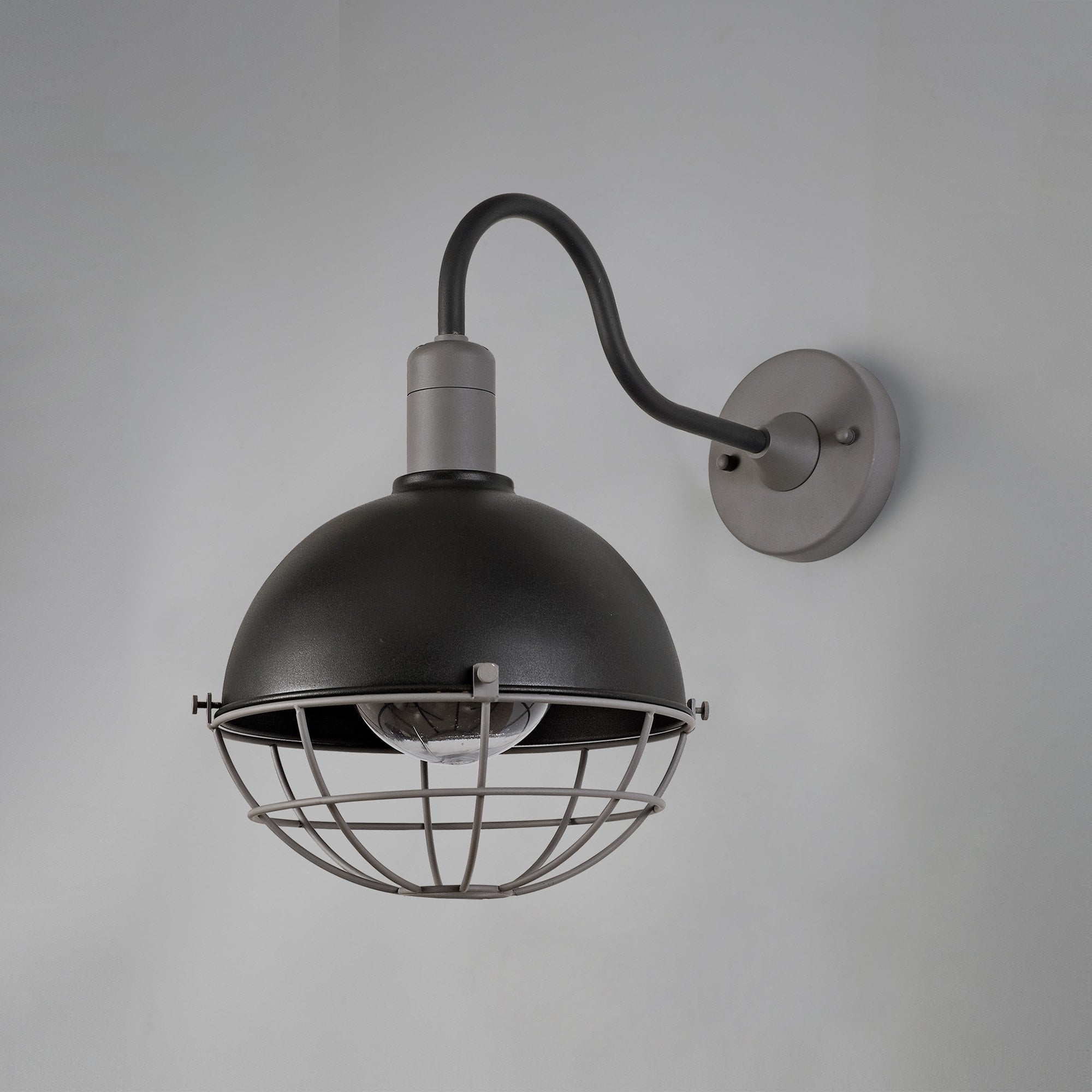 Grobler Outdoor Wall  Lamp 1 Light Matt Black/Grey