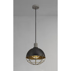 NL78509 Grobler Outdoor Pendant 1 Light Matt Black/Grey