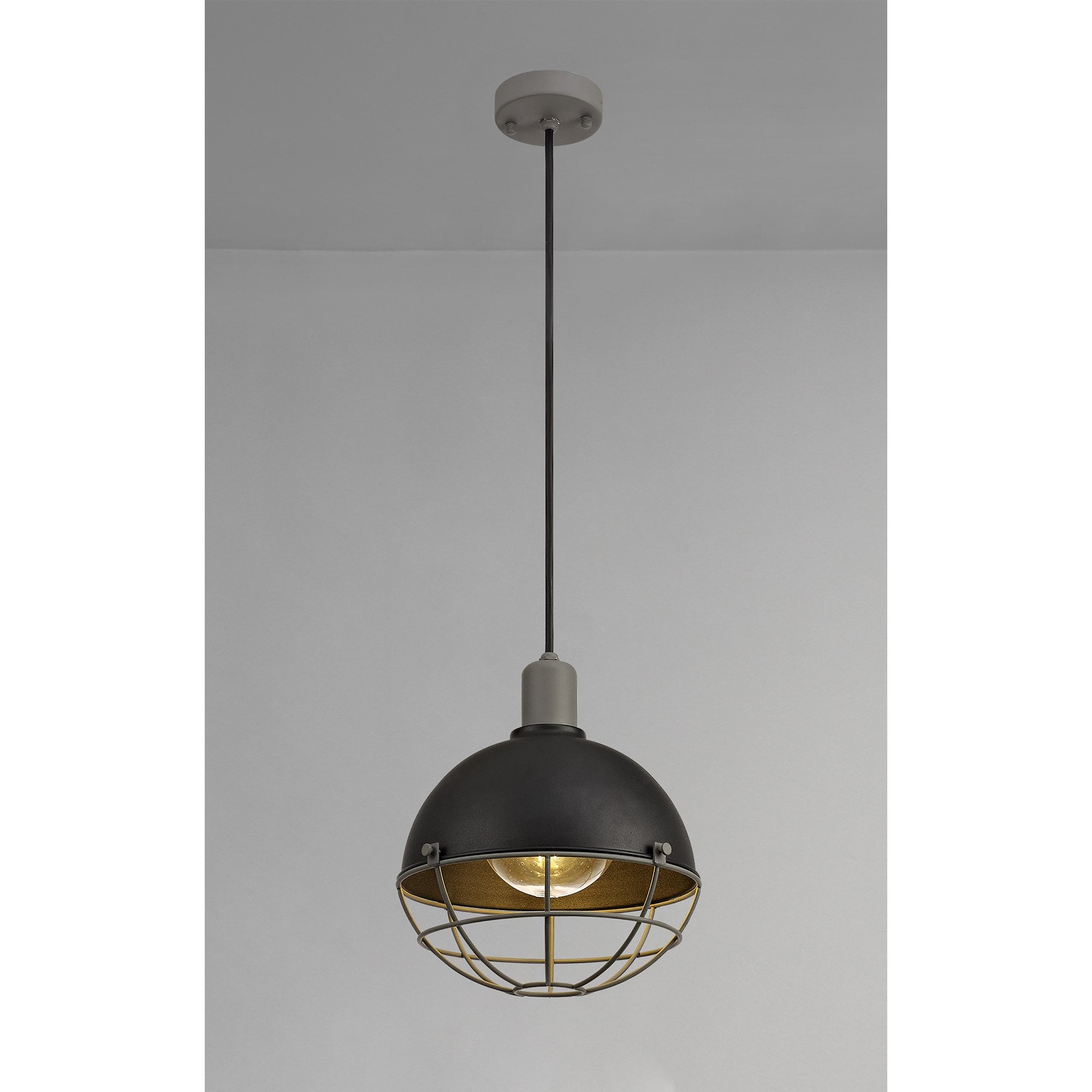 Grobler Outdoor Pendant 1 Light Matt Black/Grey