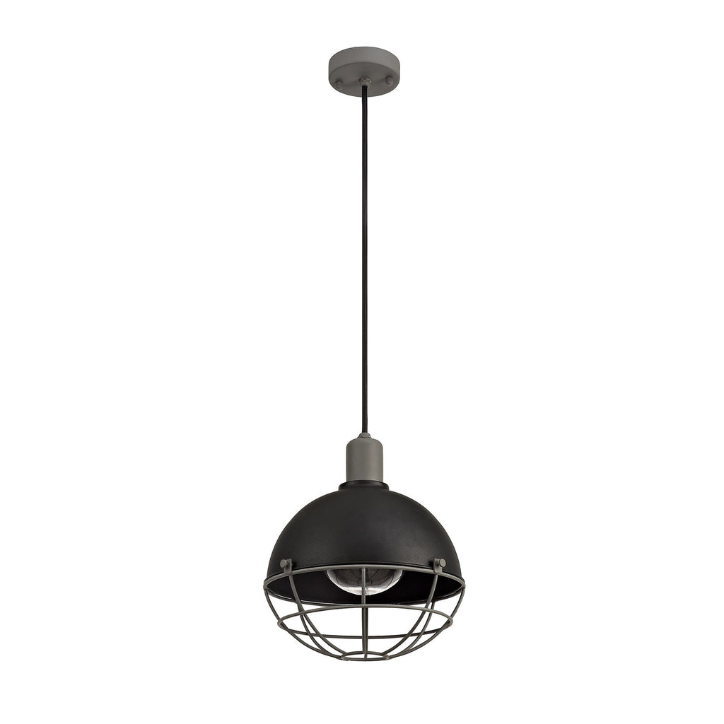 NL78509 Grobler Outdoor Pendant 1 Light Matt Black/Grey