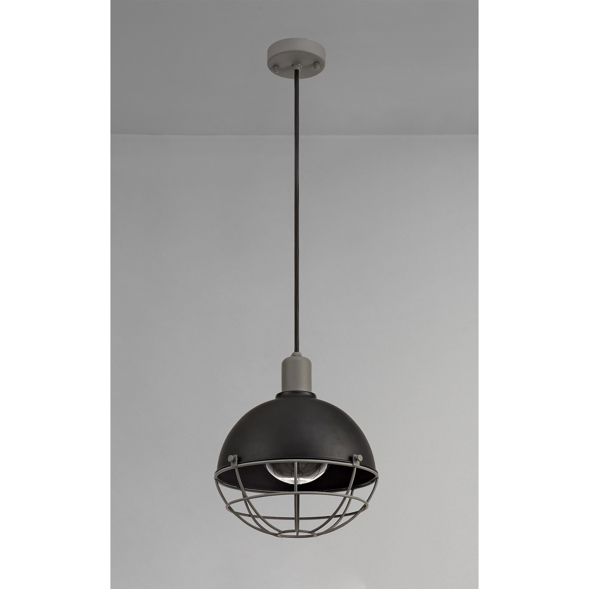 Grobler Outdoor Pendant 1 Light Matt Black/Grey