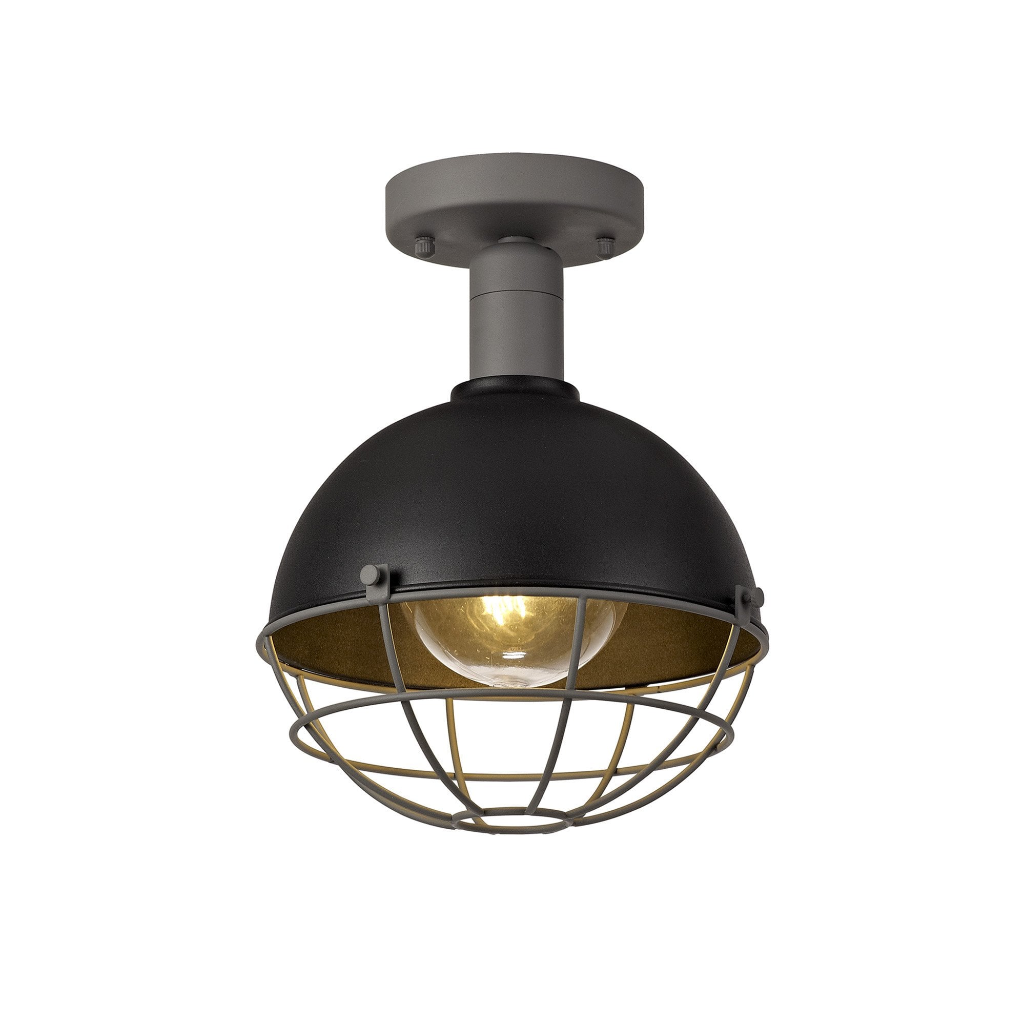 Grobler Outdoor Ceiling 1 Light Matt Black/Grey
