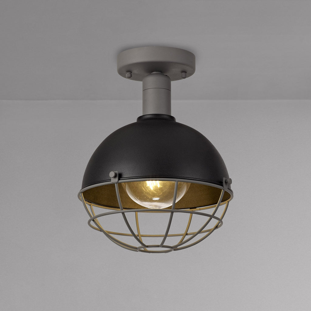 NL78519 Grobler Outdoor Ceiling 1 Light Matt Black/Grey