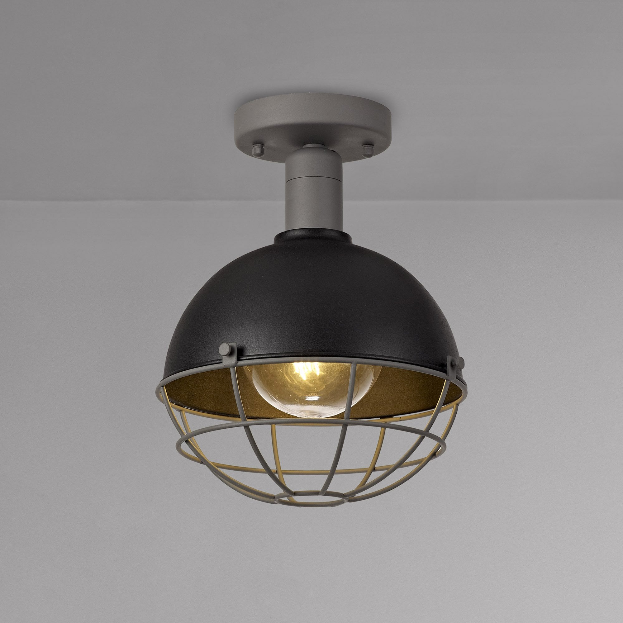 Grobler Outdoor Ceiling 1 Light Matt Black/Grey