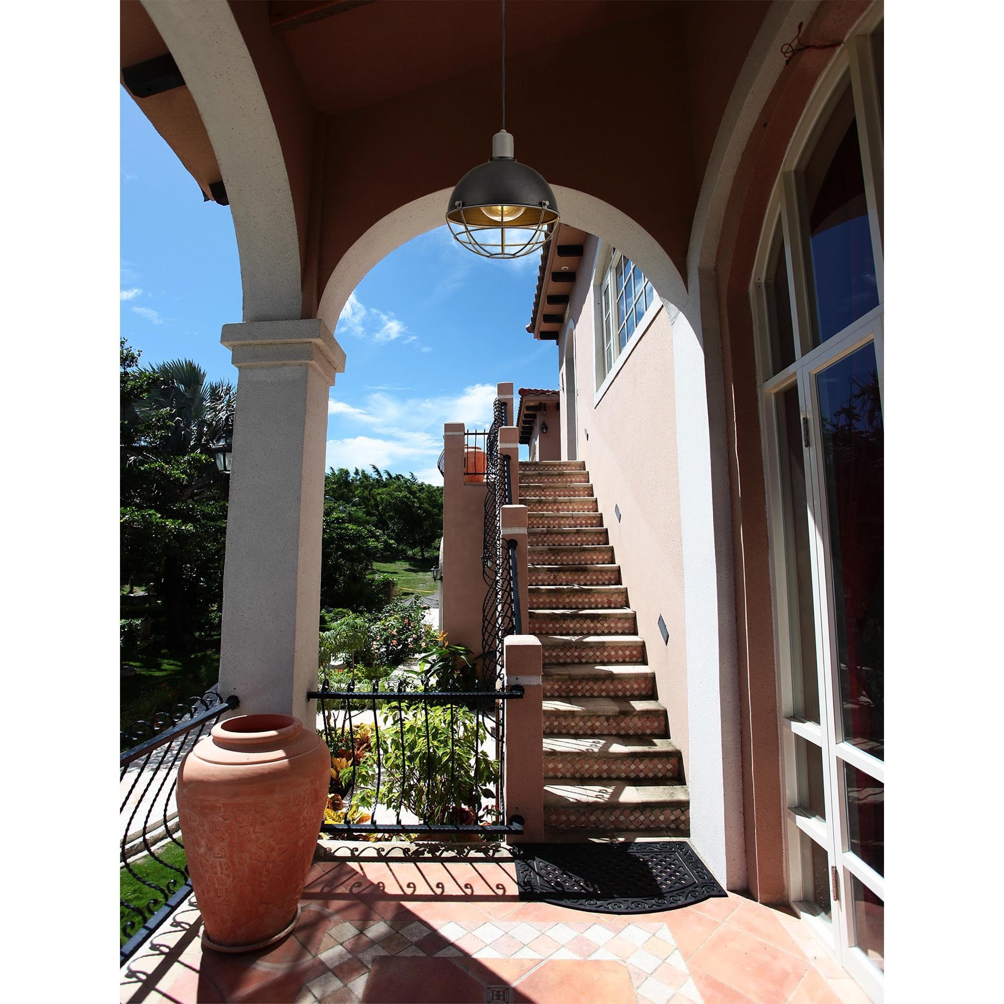 Grobler Outdoor Ceiling 1 Light Matt Black/Grey