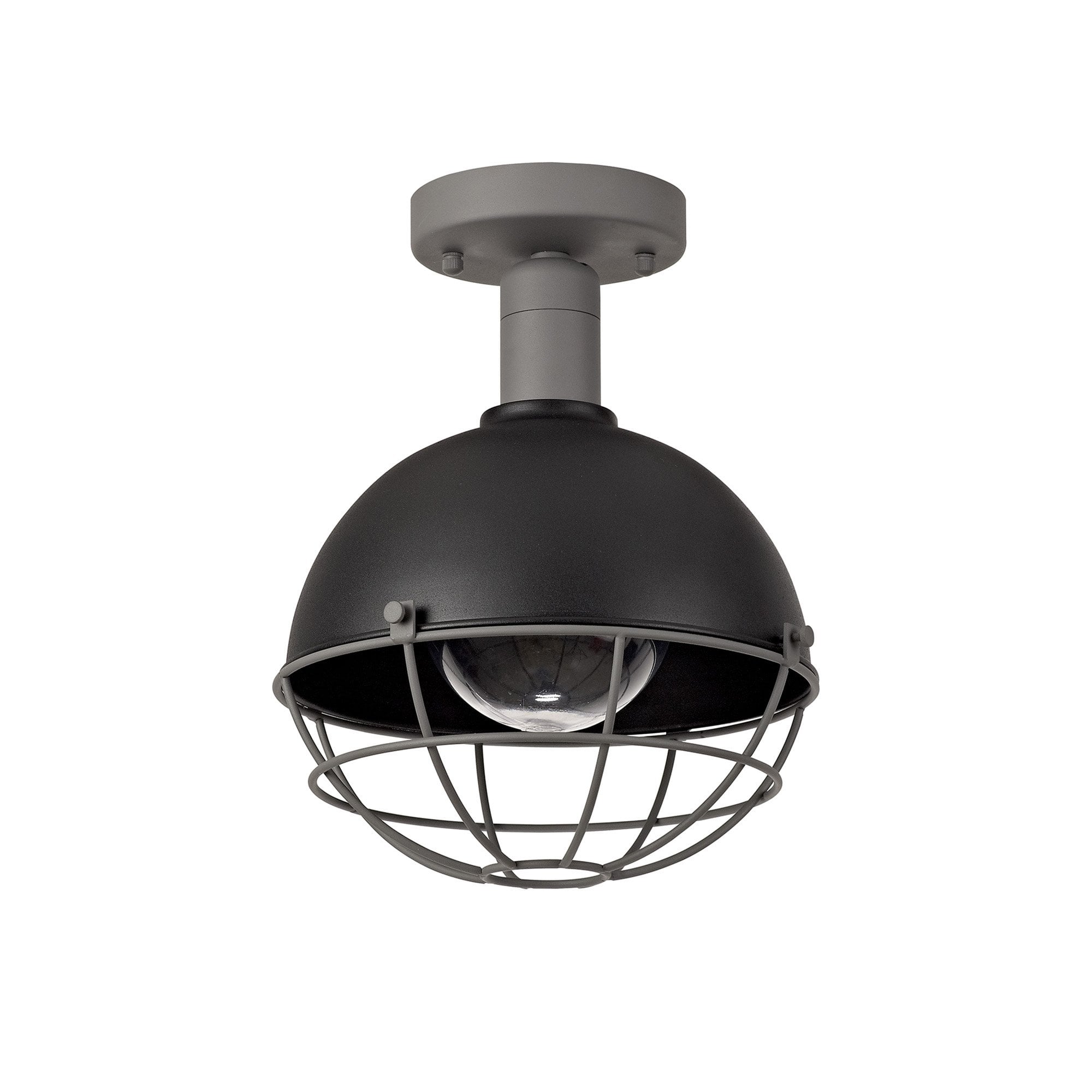 Grobler Outdoor Ceiling 1 Light Matt Black/Grey
