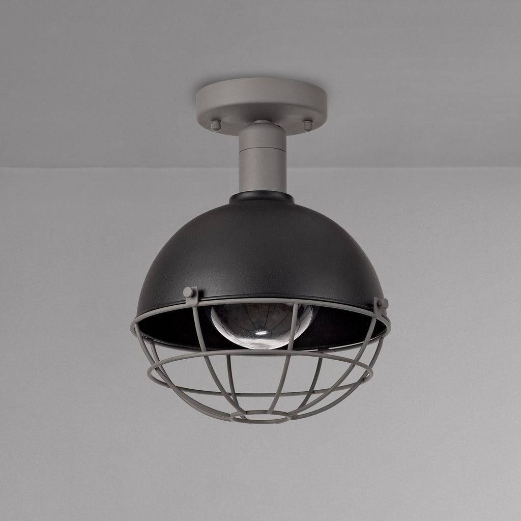 NL78519 Grobler Outdoor Ceiling 1 Light Matt Black/Grey