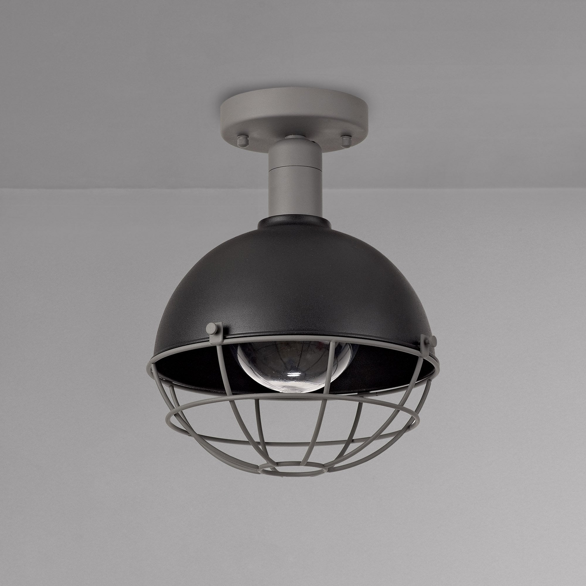 Grobler Outdoor Ceiling 1 Light Matt Black/Grey