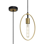 NL74109 Hava Single Small Circle Pendant Sand Gold/Matt Black