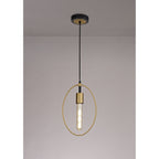 NL74109 Hava Single Small Circle Pendant Sand Gold/Matt Black