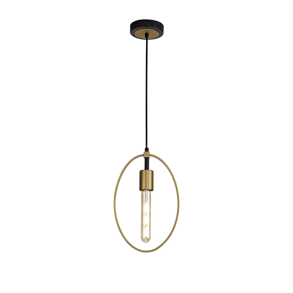 NL74109 Hava Single Small Circle Pendant Sand Gold/Matt Black