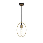 NL74109 Hava Single Small Circle Pendant Sand Gold/Matt Black