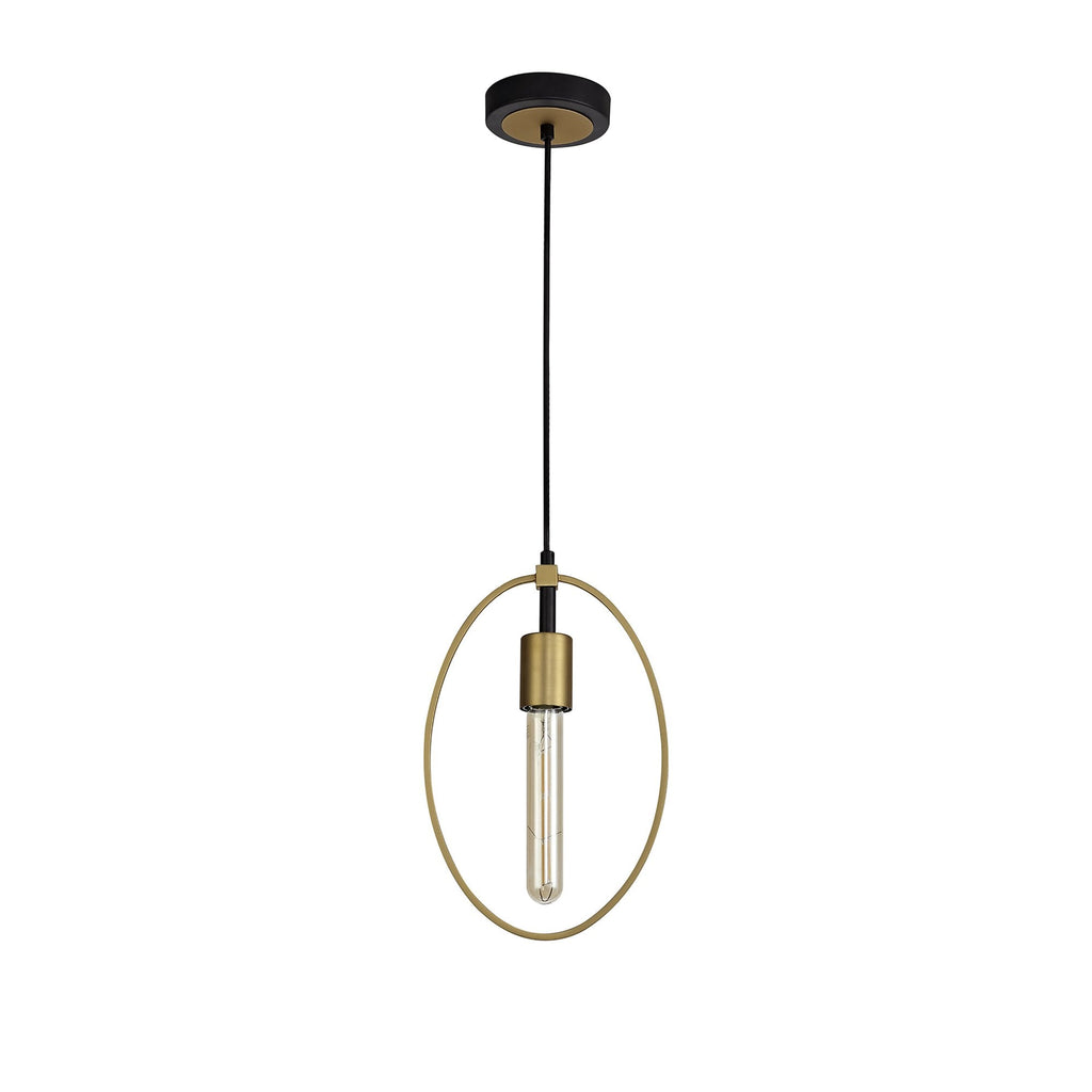 NL74109 Hava Single Small Circle Pendant Sand Gold/Matt Black