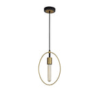NL74109 Hava Single Small Circle Pendant Sand Gold/Matt Black