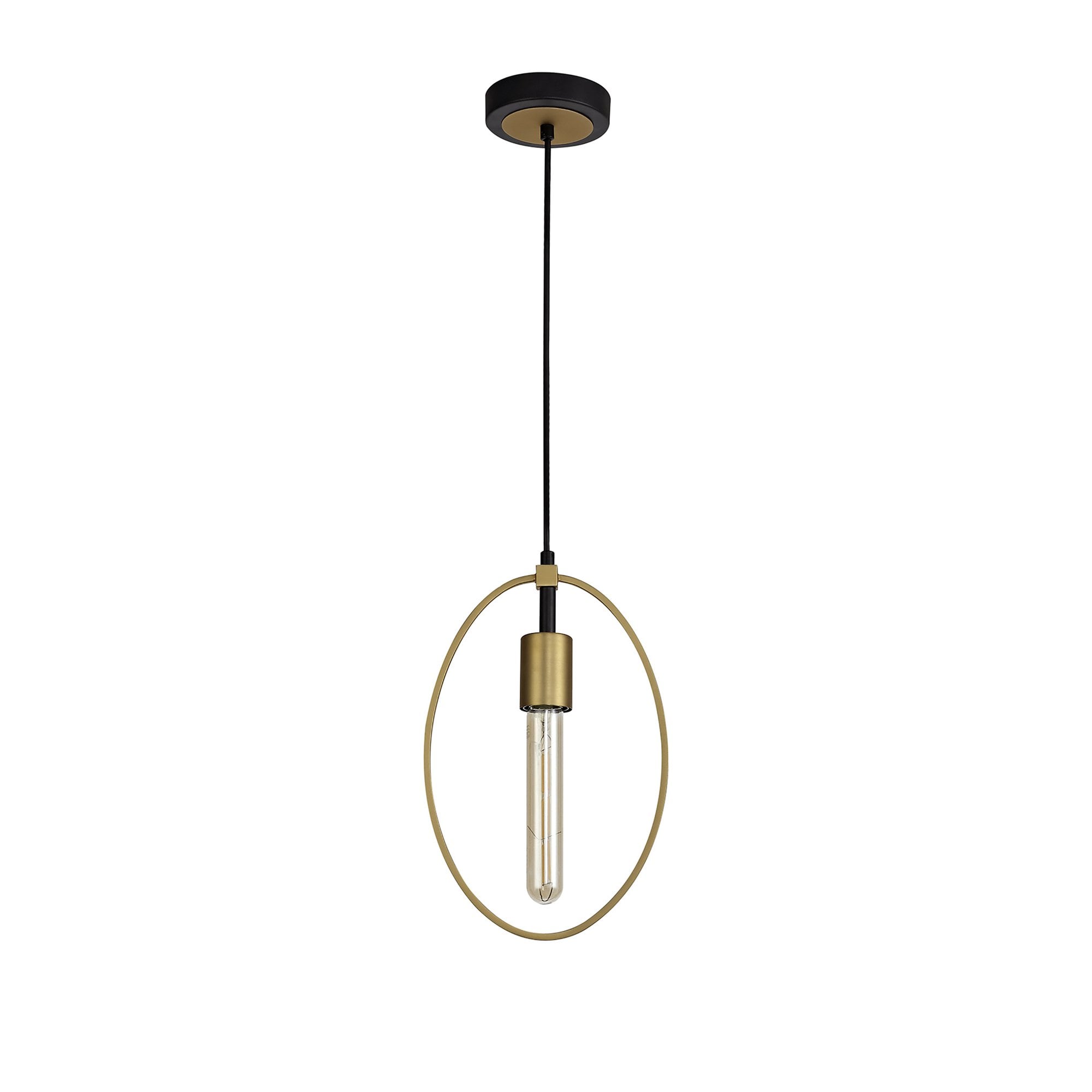 NL74109 Hava Single Small Circle Pendant Sand Gold/Matt Black