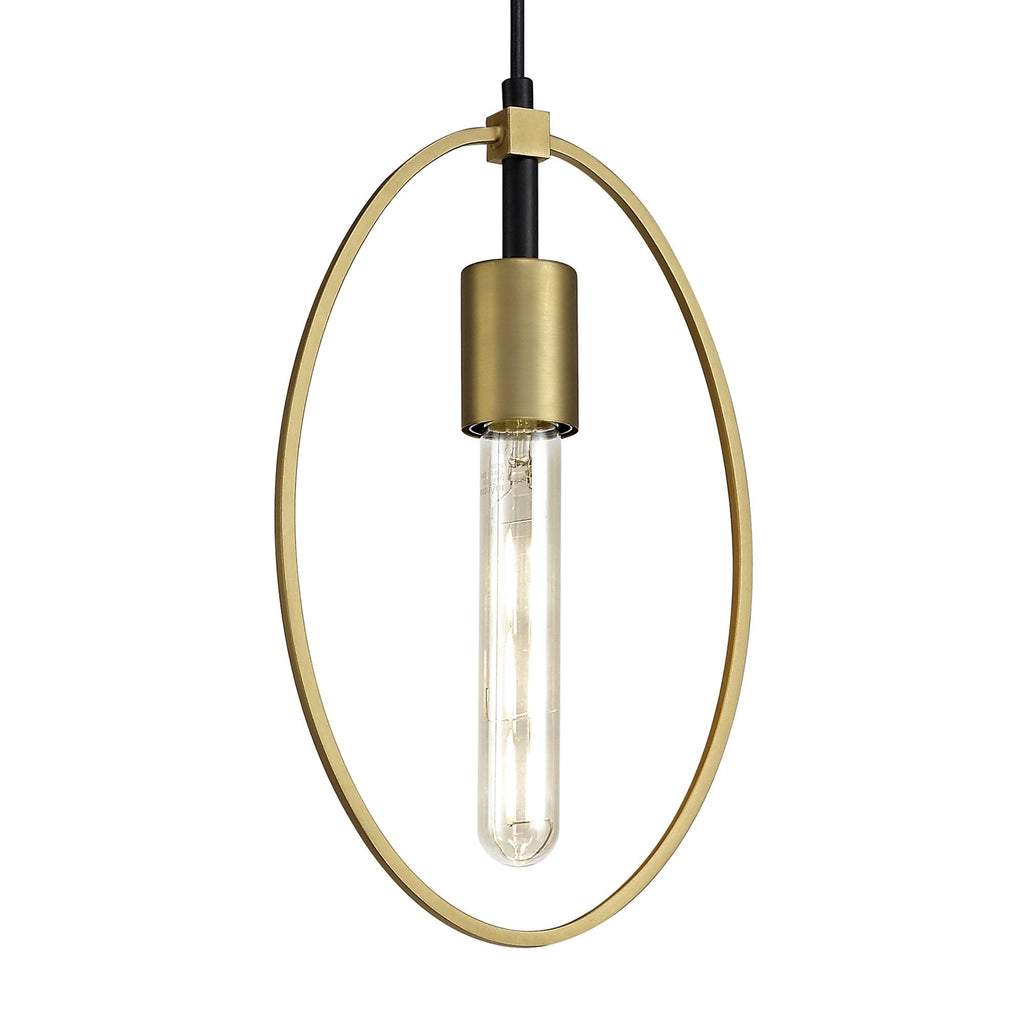 NL74109 Hava Single Small Circle Pendant Sand Gold/Matt Black
