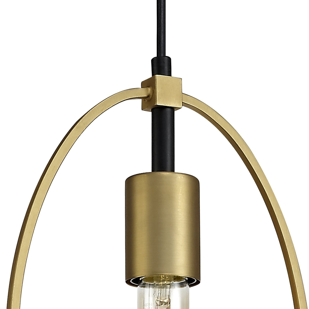 NL74109 Hava Single Small Circle Pendant Sand Gold/Matt Black