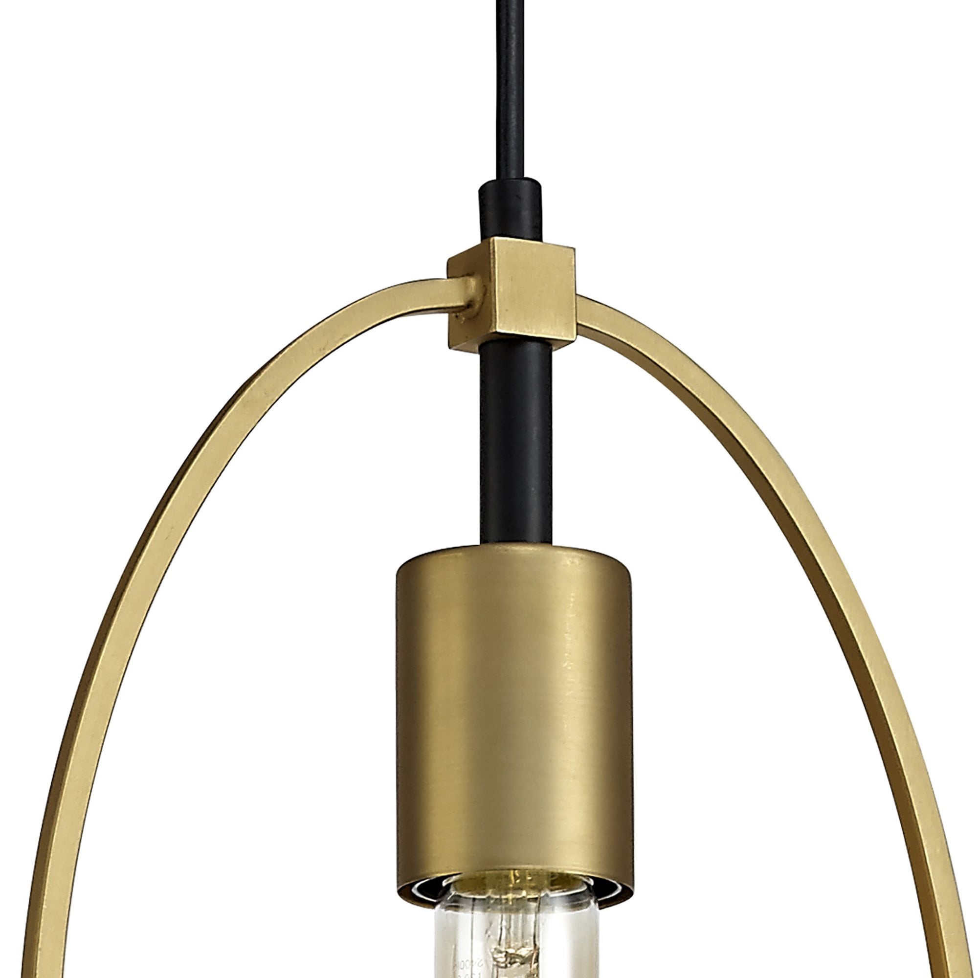 NL74109 Hava Single Small Circle Pendant Sand Gold/Matt Black